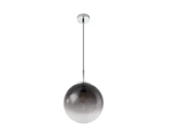 Pendelleuchte VARUS 1-flammig mit Glaskugel aus Rauchglas, Ø 25cm