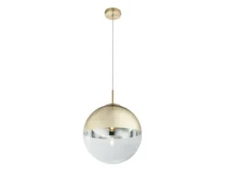 Pendelleuchte VARUS mit Glaskugel Design in Gold & Klarglas, Ø 30cm