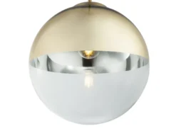 Pendelleuchte VARUS mit Glaskugel Design in Gold & Klarglas, Ø 30cm