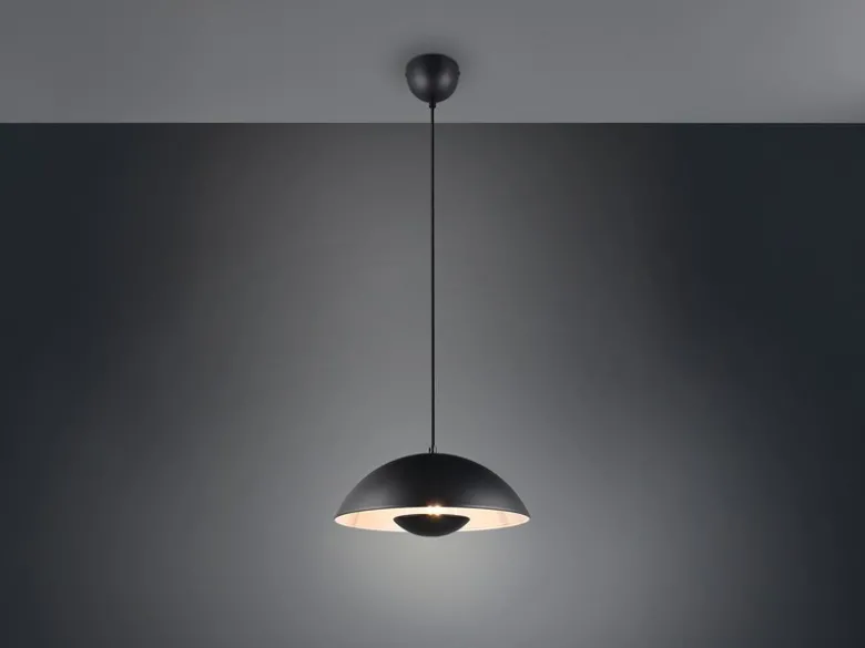 Pendelleuchte VARYA Metallschirm Schwarz mit Blendschutz, Ø 32cm