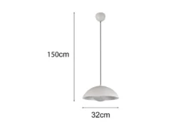 Pendelleuchte VARYA Metallschirm Hellgrau mit Blendschutz, Ø 32cm