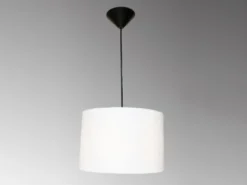 Pendelleuchte VIGO mit Lampenschirm Leinen Weiß, Ø 30cm