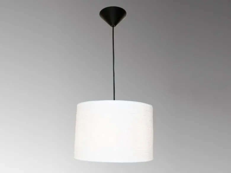 Pendelleuchte VIGO mit Lampenschirm Leinen Weiß, Ø 30cm