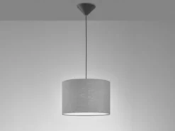 Pendelleuchte VIGO mit Lampenschirm Leinen Grau, Ø 30cm