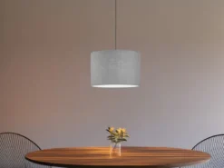 Pendelleuchte VIGO mit Lampenschirm Leinen Grau, Ø 30cm