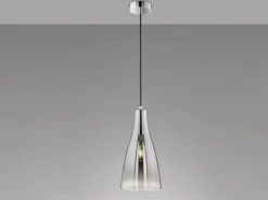 Pendelleuchte ZEAL einflammig Glas Chromfarben verspiegelt, Ø 23cm