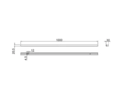 2-Phasen Schiene für DUOline Schienensystem Grau matt, Länge 100cm
