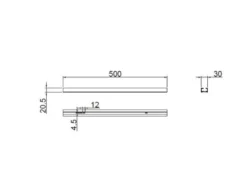 2-Phasen Schiene für DUOline Schienensystem Grau matt, Länge 50cm