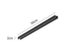 2-Phasen Schiene für DUOline Schienensystem Schwarz matt, Länge 50cm