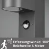 Pollerleuchte Anthrazit mit Bewegungsmelder inklusive GU10 LED, Höhe 100cm