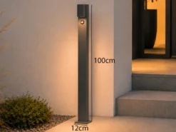 Pollerleuchte Anthrazit mit Bewegungsmelder inklusive GU10 LED, Höhe 100cm