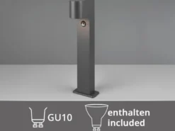 Pollerleuchte Anthrazit mit Bewegungsmelder inklusive GU10 LED, Höhe 50cm