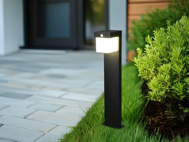 Pollerleuchte COLOMBO mit Solar und Strom, Hybrid mit Bewegungsmelder H: 50cm