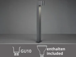 Pollerleuchte Downlight aus Aluminium Anthrazit inklusive GU10 LED, Höhe 100cm