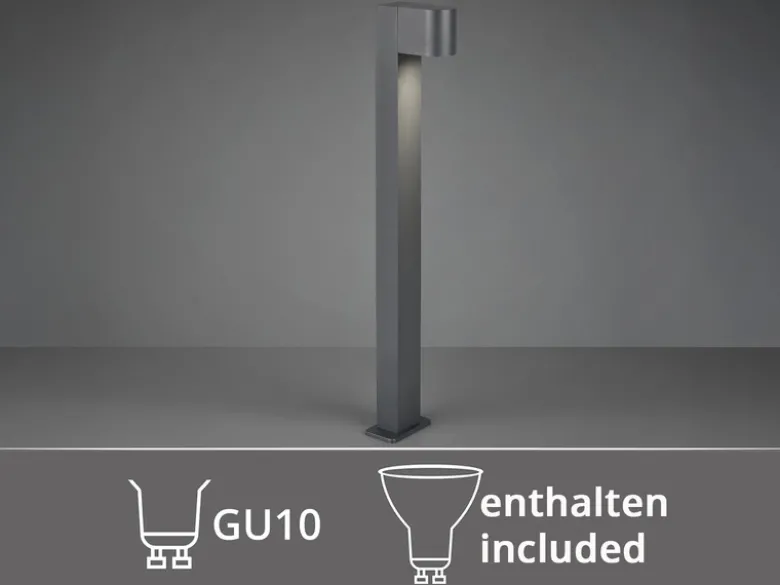 Pollerleuchte Downlight aus Aluminium Anthrazit inklusive GU10 LED, Höhe 100cm