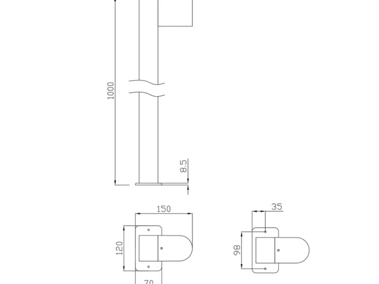 Pollerleuchte Downlight aus Aluminium Anthrazit inklusive GU10 LED, Höhe 100cm