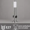 Pollerleuchte RADA aus Edelstahl, E27 mit 2 Steckdosen, Höhe 60cm