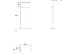 Pollerleuchte RAVI Aluminium Anthrazit zur Reihenschaltung geeignet, Höhe 50cm