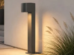 Pollerleuchte ROYA Downlight aus Aluminium Anthrazit, Höhe 50cm