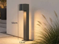 Pollerleuchte ROYA Downlight aus Aluminium Anthrazit, Höhe 50cm