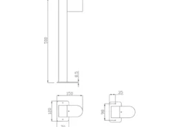 Pollerleuchte ROYA Downlight aus Aluminium Anthrazit, Höhe 50cm