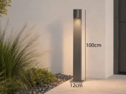 Pollerleuchte ROYA Downlight aus Aluminium Anthrazit, Höhe 100cm