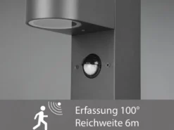 Pollerleuchte ROYA mit Bewegungsmelder, Downlight Anthrazit, Höhe 100cm