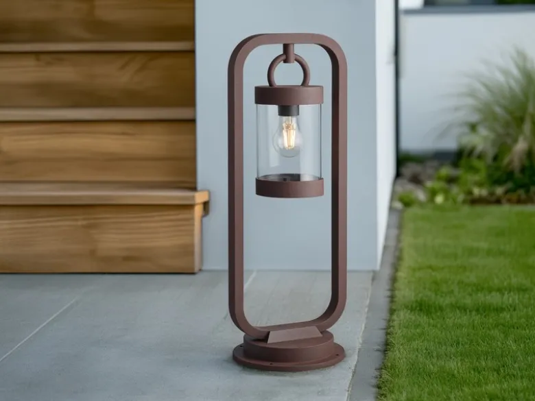 Pollerleuchte SAMBESI Laterne im Landhausstil Rostoptik, Höhe 60cm
