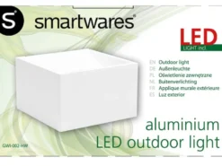Quadratische LED Außenwandleuchte weiß, 9 Watt, 3000K
