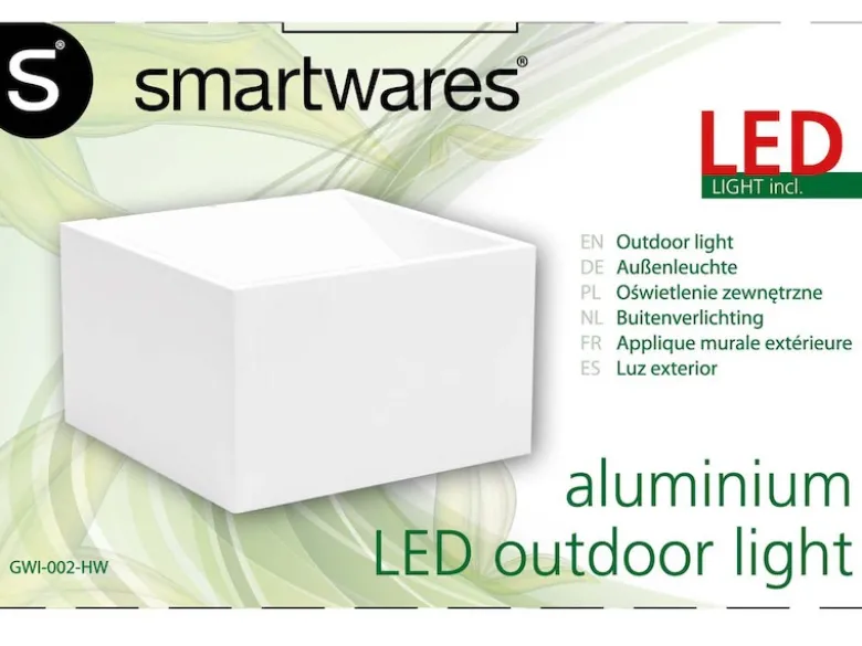 Quadratische LED Außenwandleuchte weiß, 9 Watt, 3000K