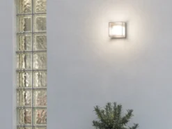 Quadratische Wandleuchte SANREMO, bruchsicherer Schirm, 6W HP-LED, IP54
