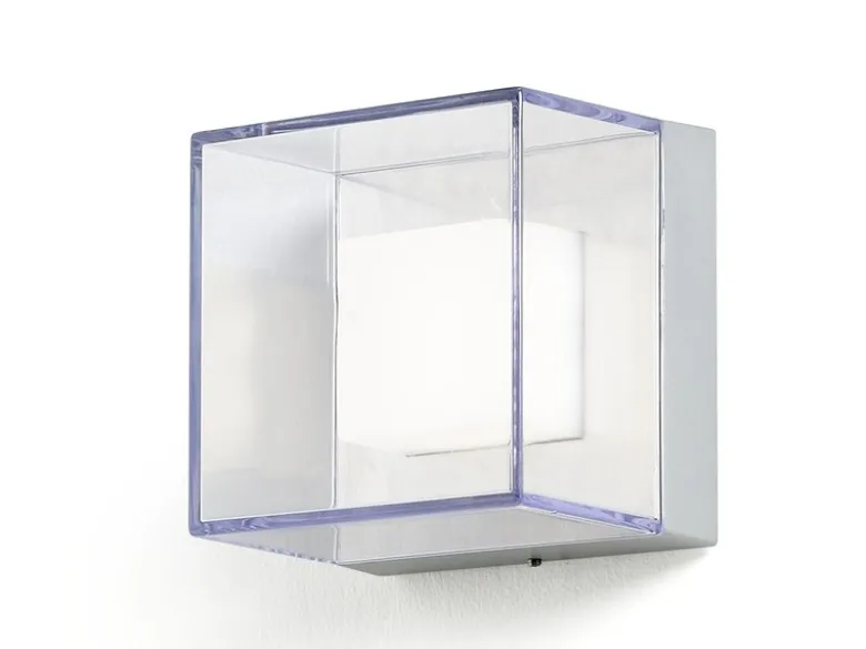 Quadratische Wandleuchte SANREMO, bruchsicherer Schirm, 6W HP-LED, IP54