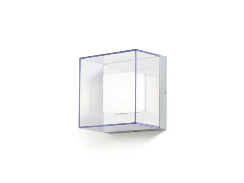 Quadratische Wandleuchte SANREMO, bruchsicherer Schirm, 9W HP-LED, IP54