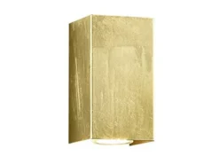 Rechteckige LED Wandleuchte in Gold foliert, Up & Down Strahler, Höhe 15cm