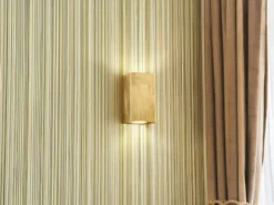 Rechteckige LED Wandleuchte in Gold foliert, Up & Down Strahler, Höhe 15cm