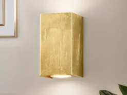 Rechteckige Wandleuchte CLEO in Gold foliert, Up & Down Strahler, Höhe 16,5cm