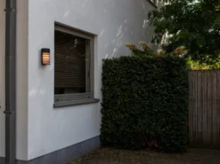 Retro Außenwandleuchte FULTON ALU Schwarz, IP54, E27 Smart fähig 24x13cm
