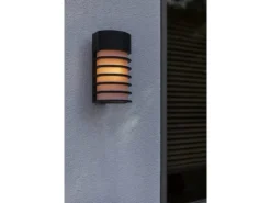 Retro Außenwandleuchte FULTON ALU Schwarz, IP54, E27 Smart fähig 24x13cm