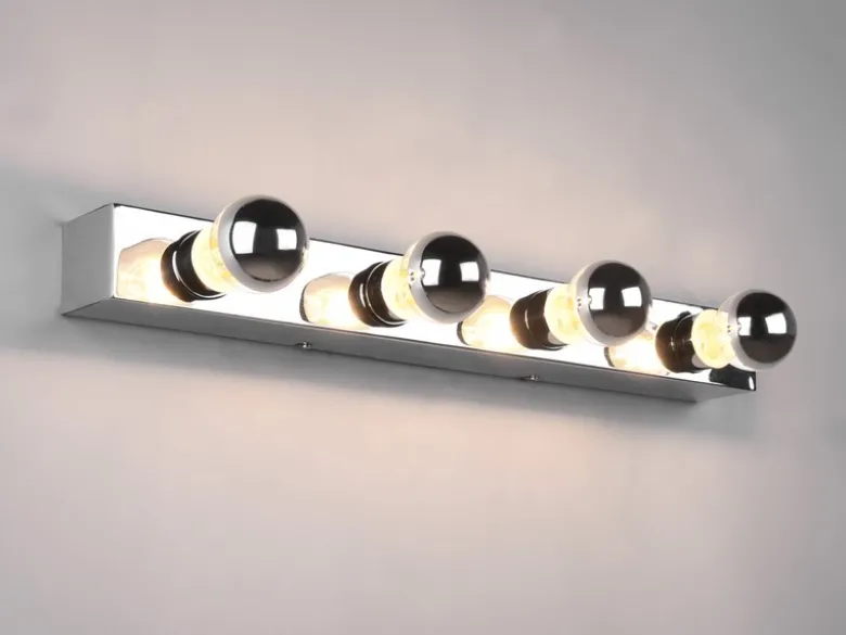 Retro Badezimmer Wandleuchte THEATRO in Chrom 55cm - Spiegelleuchte