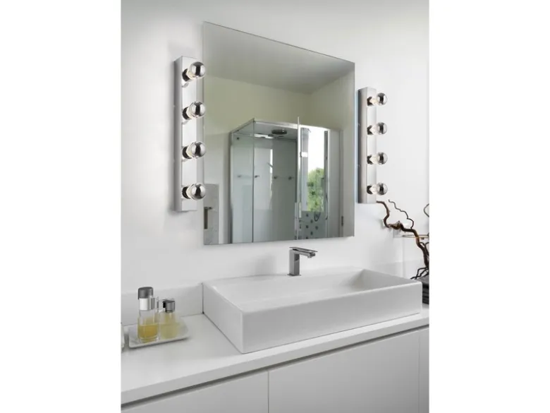 Retro Badezimmer Wandleuchte THEATRO in Chrom 55cm - Spiegelleuchte