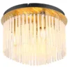 Retro LED Deckenleuchte mit transparenten Echtglas Stäben, Ø 32cm