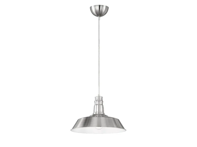 Retro LED Pendelleuchte Lampenschirm Metall Silber, Ø 36cm