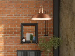 Retro LED Pendelleuchte Lampenschirm Metall Kupfer Antik, Ø 36cm
