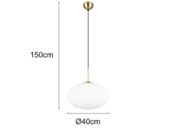 Retro LED Pendelleuchte Messing mit Glaskugel Lampenschirm, Ø 40cm