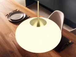 Retro LED Pendelleuchte Messing mit Glaskugel Lampenschirm, Ø 40cm