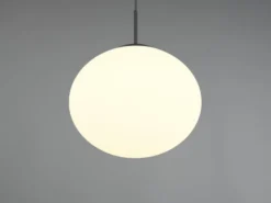 Retro LED Pendelleuchte Schwarz mit Glaskugel Lampenschirm, Ø 30cm