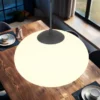 Retro LED Pendelleuchte Schwarz mit Glaskugel Lampenschirm, Ø 40cm
