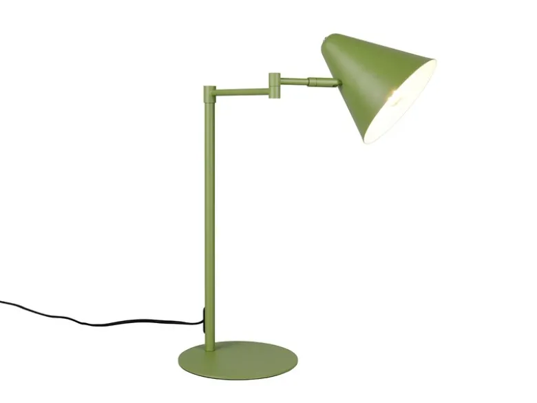 Retro LED Schreibtischleuchte mit Schwenkarm aus Metall Grün, Höhe 50,5cm