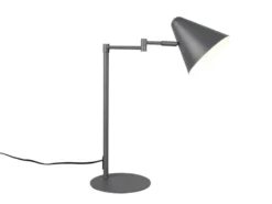 Retro LED Schreibtischleuchte mit Schwenkarm aus Metall Anthrazit, Höhe 50,5cm