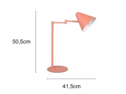Retro LED Schreibtischleuchte mit Schwenkarm aus Metall Apricot, Höhe 50,5cm